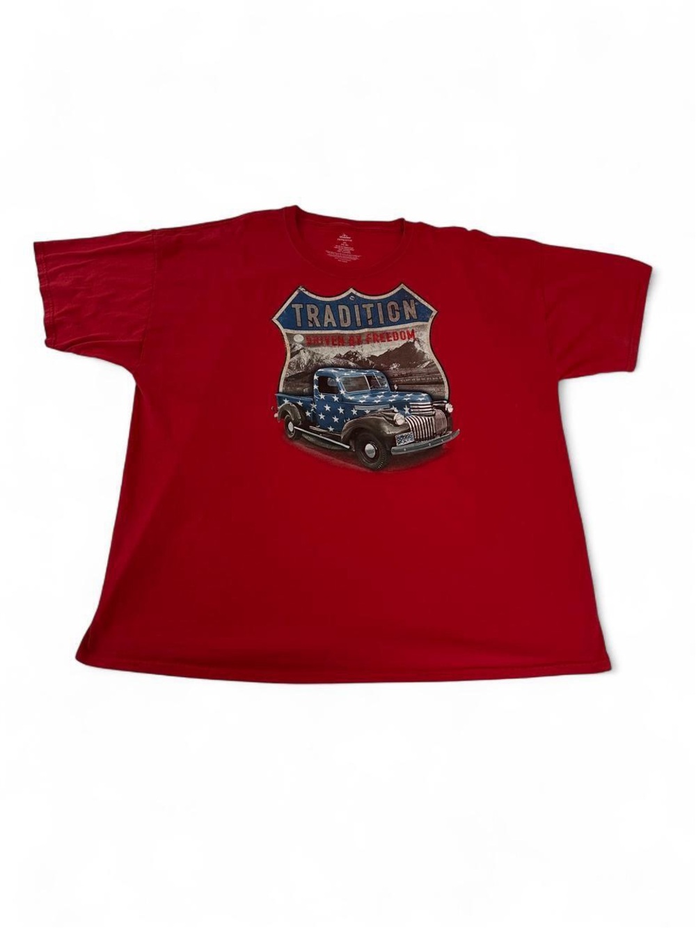 Red cotton t shirt 3XL truck